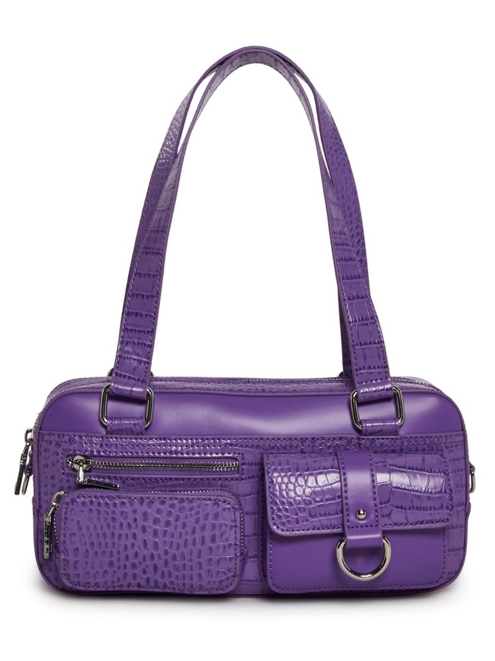 Dolls Kill Purple Croc-Texture Shoulder Bag